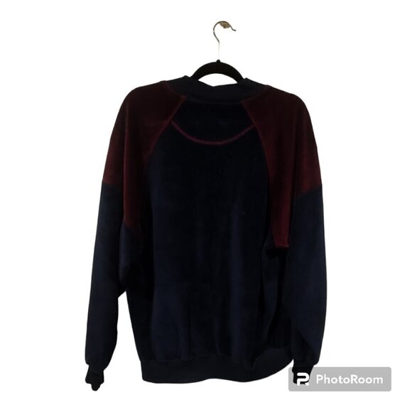 Matching Vintage Velour Tracksuit Women's Navy/Burgundy Size large - Picture 3 of 12